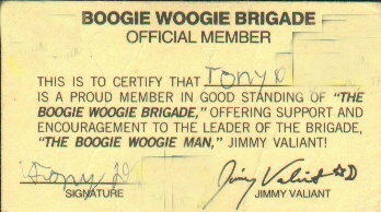 My Boogie Woogie Brigade Membership Card: Back